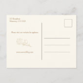 金ゴールドエレガント植物書記日付を保存 案内ポストカード (裏面)