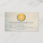 金ゴールドエレガント水の色の木ヨガと瞑想B 名刺 (裏面)