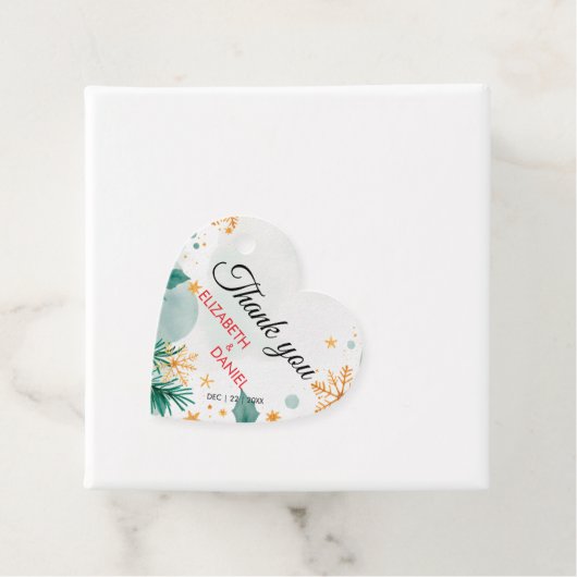 金ゴールドエレガント水カラーホリーハートクリスマス フェイバータグ (インサイチュ)