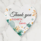 金ゴールドエレガント水カラーホリーハートクリスマス フェイバータグ (正面)