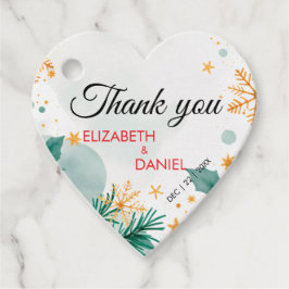 金ゴールドエレガント水カラーホリーハートクリスマス フェイバータグ