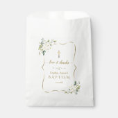 金ゴールドエレガント水彩白花洗礼 フェイバーバッグ (正面)