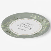 金ゴールドエレガント水彩緑化ブライダルシャワー ペーパープレート (アングル)