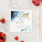 金ゴールドエレガント海軍の水中魚の赤ちゃんシャワー スタンダードカクテルナプキン (インサイチュ)