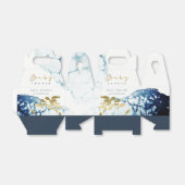 金ゴールドエレガント海軍の水中魚の赤ちゃんシャワー フェイバーボックス (折り畳みなし)