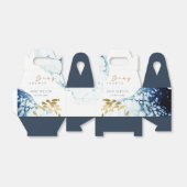 金ゴールドエレガント海軍の水中魚の赤ちゃんシャワー フェイバーボックス (折り畳みなし)