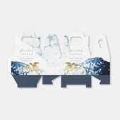 金ゴールドエレガント海軍の水中魚類ブライダルシャワー フェイバーボックス (折り畳みなし)