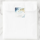 金ゴールドエレガント海軍の水中魚類モノグラム結婚ズ スクエアシール (バッグ)