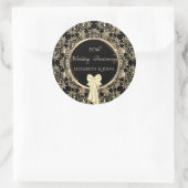 金ゴールドエレガント渦巻き旋回、弓周年記念 ラウンドシール (バッグ)