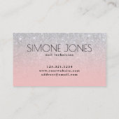 金ゴールドエレガント爪、 ネイルポリッシュストローク銀グリッター 名刺 (裏面)