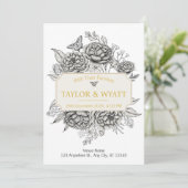 金ゴールドエレガント牡丹フローラ 招待状 (スタンド正面)