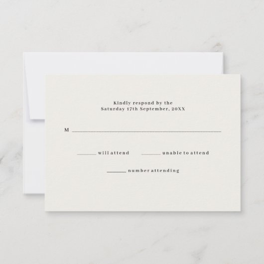 金ゴールドエレガント牡丹QRコードウェディングRSVPカード 出欠カード (裏面)