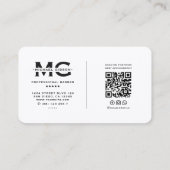 金ゴールドエレガント理容師ポールBWバーバーバーショップモダン 名刺 (裏面)