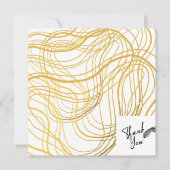 金ゴールドエレガント白と黒の文字 サンキューカード (正面)