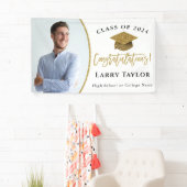 金ゴールドエレガント白写真大学院修了会 横断幕 (インサイチュ)