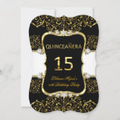 金ゴールドエレガント白黒グラマーキンセアニェラ 招待状 (正面)