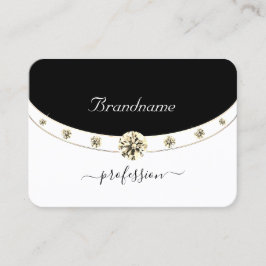 金ゴールドエレガント白黒モノグラムダイヤモンド 名刺