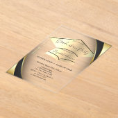 金ゴールドエレガント目盛キャップ枠黒目盛 アクリル招待状 (レイダウン)