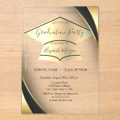 金ゴールドエレガント目盛キャップ枠黒目盛 アクリル招待状 (正面)