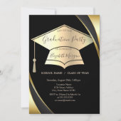 金ゴールドエレガント目盛キャップ枠黒目盛 招待状 (正面)