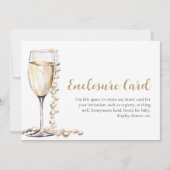 金ゴールドエレガント真珠とプロセッコのエンクロージャカード 招待状 (正面)