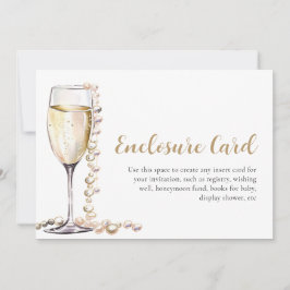 金ゴールドエレガント真珠とプロセッコのエンクロージャカード 招待状