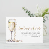 金ゴールドエレガント真珠とプロセッコのエンクロージャカード 招待状 (スタンド正面)