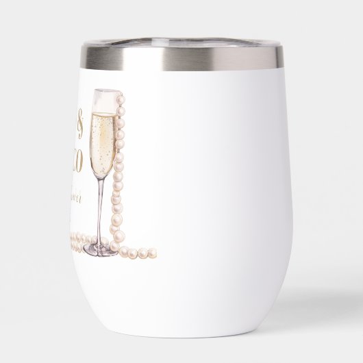 金ゴールドエレガント真珠とプロセッコブライダルシャワー (背面)