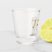 金ゴールドエレガント真珠とプロセッコブライダルシャワー ショットグラス (左)