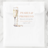 金ゴールドエレガント真珠とプロセッコブライダルシャワー スクエアシール (バッグ)