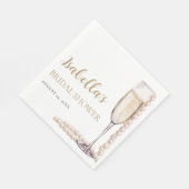 金ゴールドエレガント真珠とプロセッコブライダルシャワー スタンダードランチョンナプキン (角)