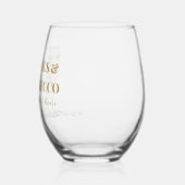 金ゴールドエレガント真珠とプロセッコブライダルシャワー ステムなしワイングラス (左)