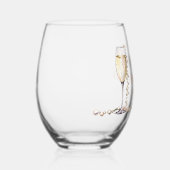 金ゴールドエレガント真珠とプロセッコブライダルシャワー ステムなしワイングラス (右)