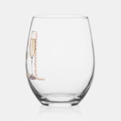 金ゴールドエレガント真珠とプロセッコブライダルシャワー ステムなしワイングラス (左)