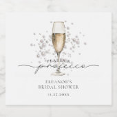 金ゴールドエレガント真珠とプロセッコブライダルシャワー ビールラベル (シングルラベル)