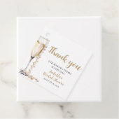 金ゴールドエレガント真珠とプロセッコブライダルシャワー フェイバータグ (インサイチュ)