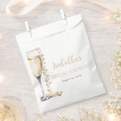金ゴールドエレガント真珠とプロセッコブライダルシャワー フェイバーバッグ (クリップ留めされた状態)