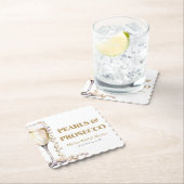 金ゴールドエレガント真珠とプロセッコブライダルシャワー ペーパーコースター (インサイチュ)