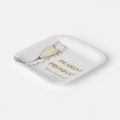 金ゴールドエレガント真珠とプロセッコブライダルシャワー ペーパープレート (傾斜あり)