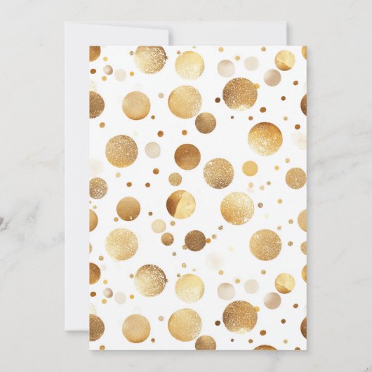 金ゴールドエレガント真珠とプロセッコブライダルシャワー 招待状 (裏面)