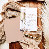 金ゴールドエレガント真珠とプロセッコブライダルシャワー 招待状