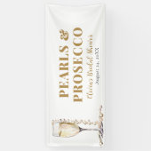 金ゴールドエレガント真珠とプロセッコブライダルシャワー 横断幕 (縦)