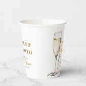 金ゴールドエレガント真珠とプロセッコブライダルシャワー 紙コップ (左)