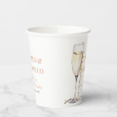 金ゴールドエレガント真珠とプロセッコブライダルシャワー 紙コップ (左)