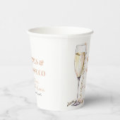 金ゴールドエレガント真珠とプロセッコブライダルシャワー 紙コップ (右)