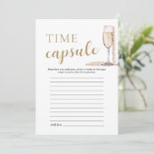 金ゴールドエレガント真珠とプロセッコ時間カプセルカード 招待状 (スタンド正面)