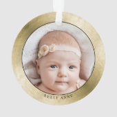 金ゴールドエレガント祖父母初めてのクリスマス写真 オーナメント (裏面)