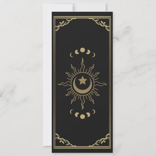 金ゴールドエレガント神秘的なタロットカード日付の保存 招待状 (裏面)