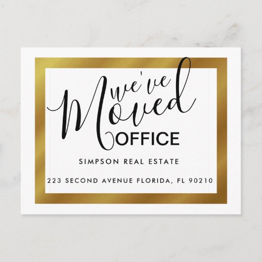金ゴールドエレガント移転事業 案内ポストカード (正面)