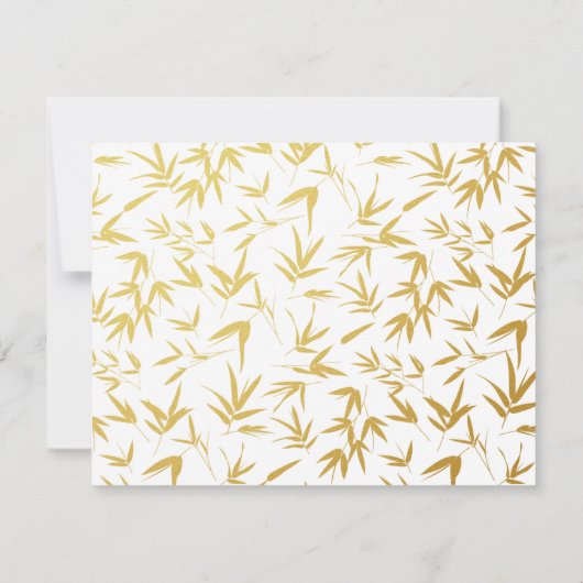 金ゴールドエレガント竹と二重の幸福中国の セーブザデート (裏面)